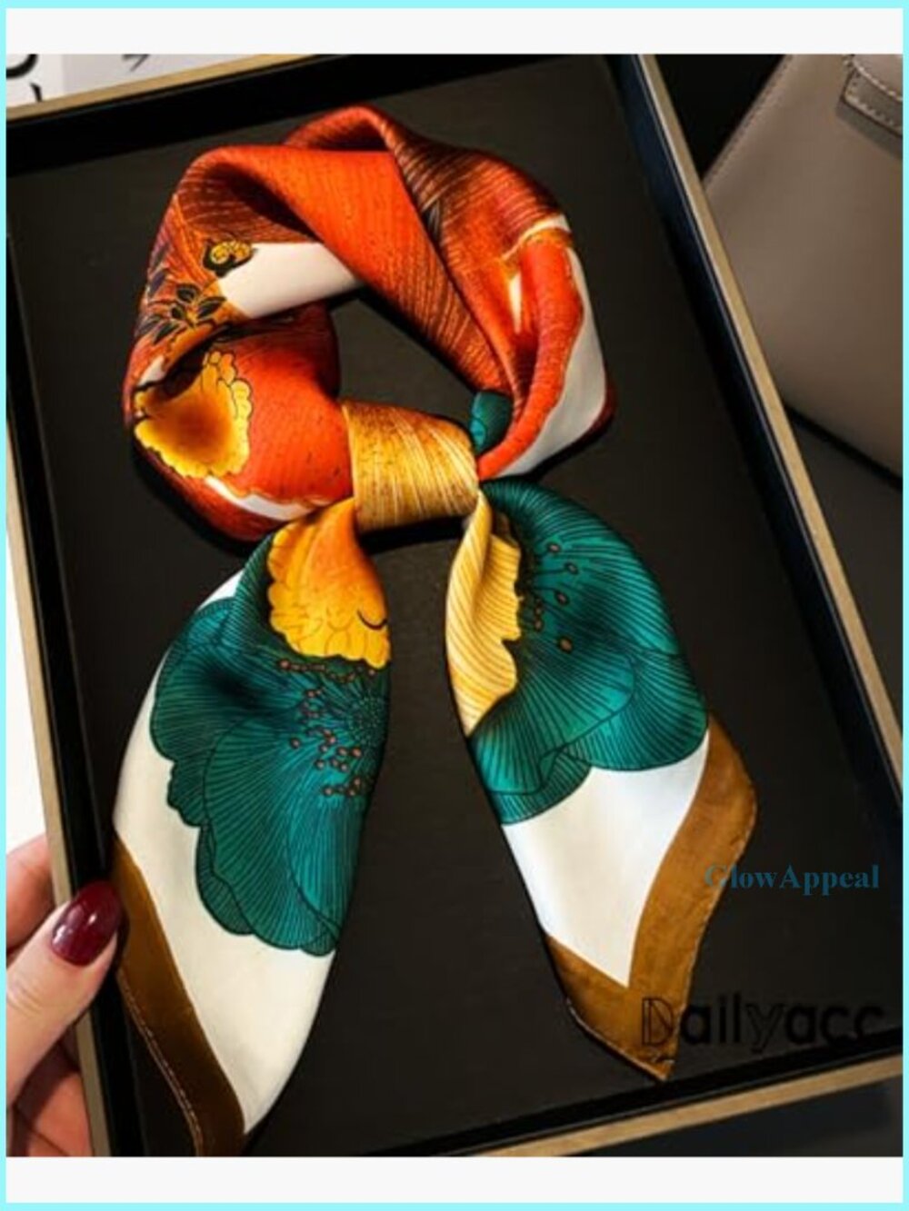 Lightweight Silk Satin Scarf 27.5x27.5 Inch Polyester Head Neck Accessory - Picture 5 of 7